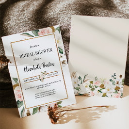 Blush White Magnolia Floral Vrijgezellenfeest Kaart