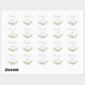 Blush White Magnolia Floral Wedding Ronde Sticker (Vel)