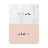 Blush & White Marble Modern Typography Dishwasher Magneet (Verticaal)