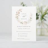 Blush White Meadow Floral Wreath Wedding RSVP (Debout devant)