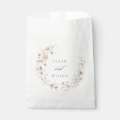 Blush White Rustic Meadow Floral Wreath Wedding Bedankzakje (Voorkant)