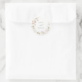 Blush White Rustic Meadow Floral Wreath Wedding Ronde Sticker (Tas)