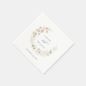 Blush White Rustic Meadow Floral Wreath Wedding Servet (Hoek)