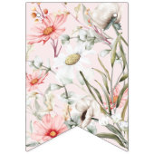 Blush Wilde Bloemen Bruid Wordt Bunting Vlag Vlaggetjes (Eerste vlag)