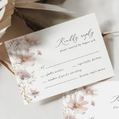 Blush Wildflower Floral Boho Wedding RSVP Card