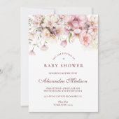 Blush Wildflower Garden Baby Shower Kaart (Voorkant)