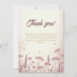 Blush Wildflower Rustiek Baby shower Bedankt Card Kaart
