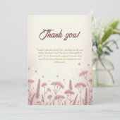 Blush Wildflower Rustiek Baby shower Bedankt Card Kaart (Staand voorkant)