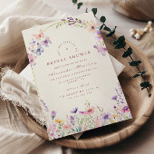 Blush Wildflowers and Butterflies Bridal Shower Kaart