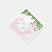 Blush Winter Kerst Baby shower servetten (Hoek)