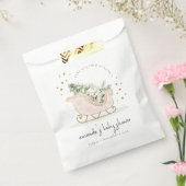 Blush Winter Sleigh zijn koude buitenkant Baby sho Bedankzakje (Gezegeld)
