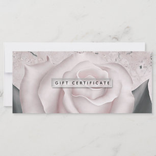 Blush Witte Roos Modern Marmeren Cadeau Certificaa