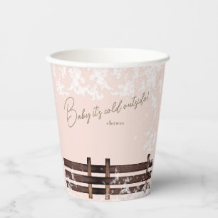 Blush Woodland Baby Het is koud Buiten Papieren Bekers