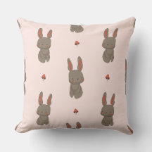 Blush Woodland Bunny & Mushroom Worpillow