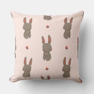 Blush Woodland Bunny & Mushroom Worpillow Kussen