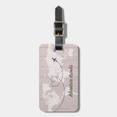 Blush Word Map Adventure wacht op u Bagagelabel (Voorkant verticaal)