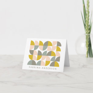 Blush Yellow and Grey Geometric Personalized Notitiekaartje