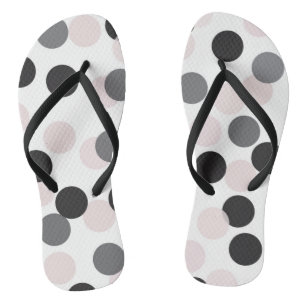 Blush & Zwart Grote Bokeh Confetti Stippen Patroon Teenslippers