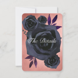 Blush Zwart Roos Gothic Bruiloft Details Kaart