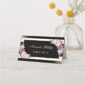 Blush Zwart Wit Goud Bloemen Huwelijk (Voorkant)