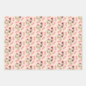 Blush Zwarte Paarse Wildflowers Waterverf Art Inpakpapier Vel (Voorkant 3)