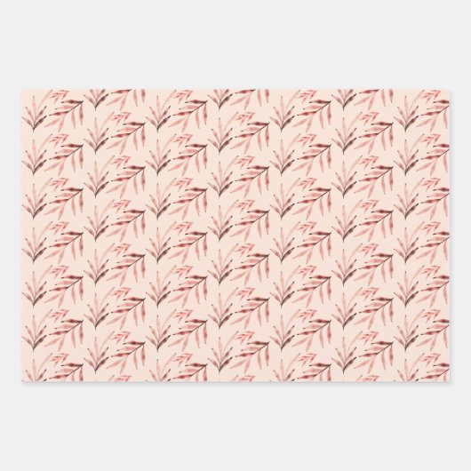 Blush Zwarte Paarse Wildflowers Waterverf Art Inpakpapier Vel (Voorkant 2)