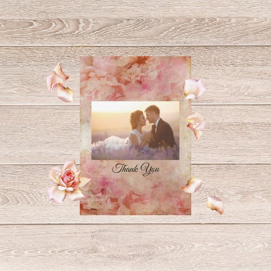 Blushed Floral Vintage Wedding Carte de remercieme