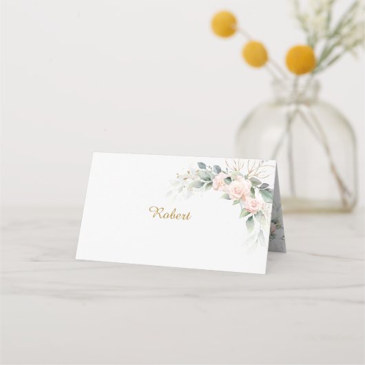 BlushFloralWedding-Place Houder Single (Voorkant)
