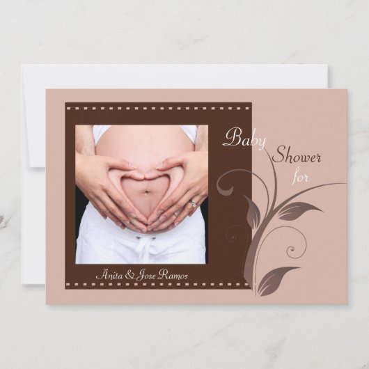 Blushing - Baby shower photo Invitation (Devant)