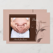 Blushing - Baby shower photo Invitation (Devant / Derrière)
