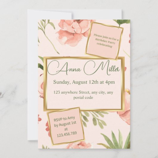 Blushing Blooms Birthday Bash Kaart (Voorkant)