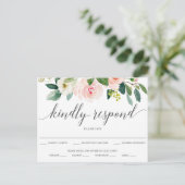 Blushing Blooms Floral Wedal Carte Postale RSVP (Debout devant)