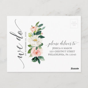 Blushing Blooms Floral Wedal Carte Postale RSVP
