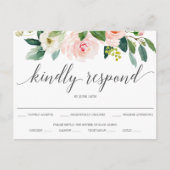 Blushing Blooms Floral Wedal Carte Postale RSVP (Devant)
