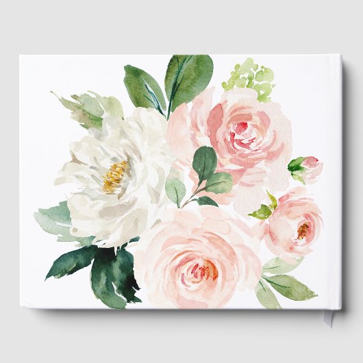 Blushing Blooms Livre d'invité Mariage (Verso)