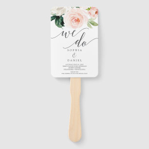 Blushing Blooms Weddenprogramma en tijdlijn Handwaaier