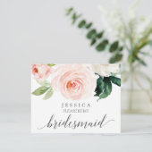 Blushing Blooms worden mijn Bridesmaïde Kaart (Staand voorkant)