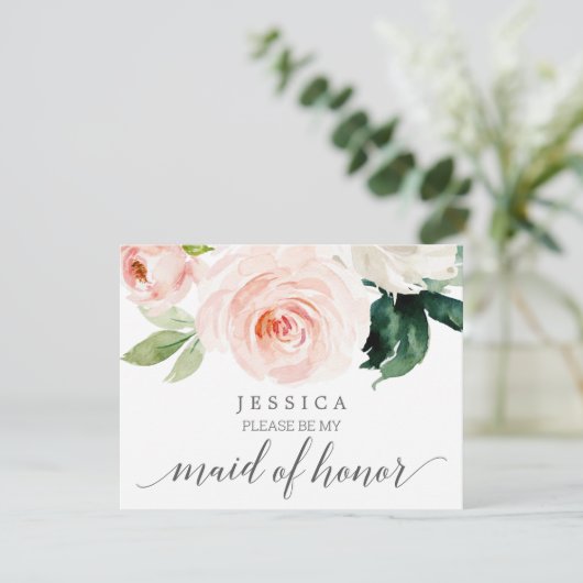 Blushing Blooms zullen je mijn dienstmeisje van de Kaart (Staand voorkant)