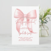 Blushing Bow | Een chique bruids douche uitnodigin Kaart (Staand voorkant)