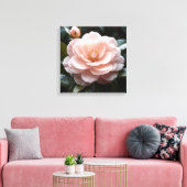 Blushing Camellia Adornment Canvas Afdruk (Insitu (Woonkamer))