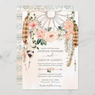 Blushing Dream Boho Dreamweaver Wedding Kaart