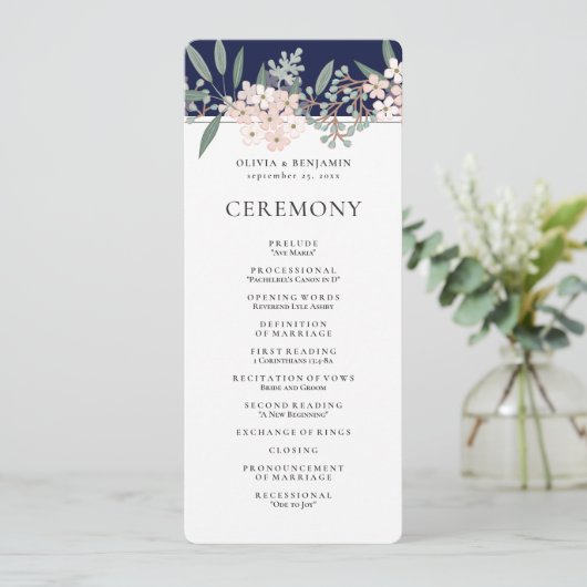 Blushing Garden Wedding Programme de cérémonie de (Debout devant)