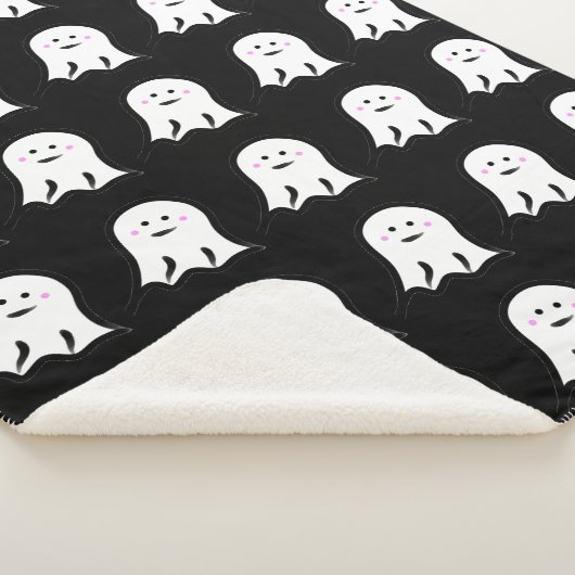 Blushing Ghost Schattige Halloween Sherpa Deken (3/4)