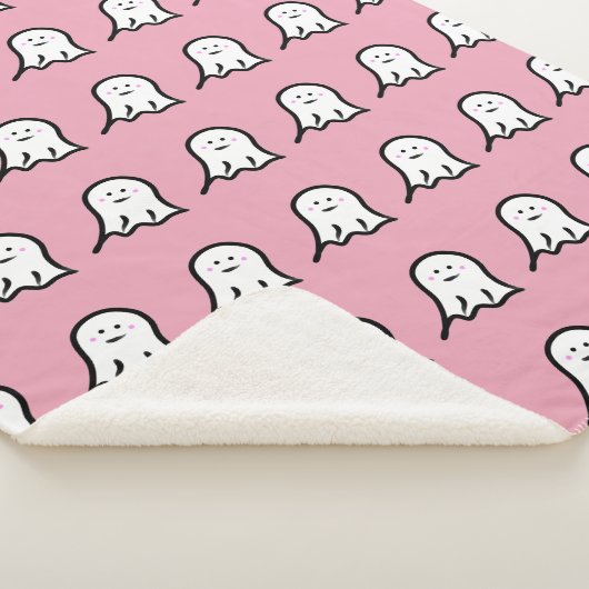 Blushing Ghosts Schattige Halloween Print Sherpa Deken (3/4)