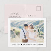 Blushing Heart | Weddenfoto Hartelijk dank Uitnodiging Briefkaart (Voorkant / Achterkant)