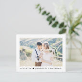 Blushing Heart | Weddenfoto Hartelijk dank Uitnodiging Briefkaart (Staand voorkant)