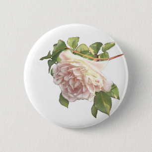 Blushing Ivory Peach Roos Ronde Button 5,7 Cm