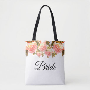 Blushing Ivory Peach Roos Tote Bag