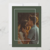 Blushing Love - Donkergroen & grijs modern Kaart (Achterkant)