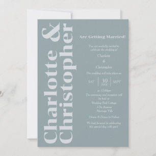 Blushing Love - Dusty Blue & Grey Modern Kaart